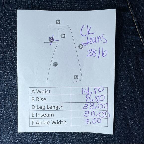 CALVIN KLEIN JEANS CLASSIC ICONIC DARK BLUE DENIM JEANS MEDIUM 28 / 6 - Picture 9 of 9